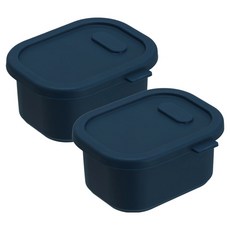 Diar Dolce白金矽膠冷凍密封副食品保存容器, 11 深海軍藍, 2個, 200ml