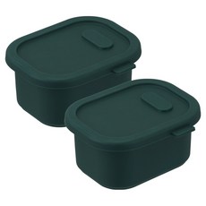 Diar Dolce白金矽膠冷凍密封副食品保存容器, 04 深綠色, 2個, 200ml