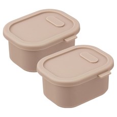 Diar Dolce白金矽膠冷凍密封副食品保存容器, 02 粉米色, 2個, 200ml