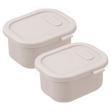 Diar Dolce 鉑金矽膠冷凍密封副食品保存容器, 01 燕麥米色, 2個, 200ml