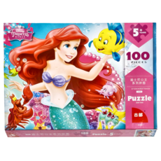 迪士尼公主 兒童平面益智拼圖 美人魚 100片 5歲以上, 1盒