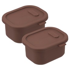 Diar Dolce白金矽膠冷凍密封副食品保存容器, 09 巧克力棕, 2個, 200ml