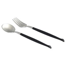 CRISTEMA 波浪茶匙 + 茶叉黑色組, 1套, 黑色, 茶匙+茶叉