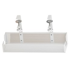 HOHOO 免鑽孔Clean Bar鐵製多用途書桌整理收納架, 白色, 1個