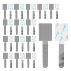 Starium 電線纜線整理 強力黏貼固定魔鬼氈, 灰色, 30個