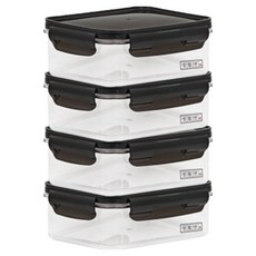 SAENGHWALEN Clear整齊模組化密封容器 1.1L, 1100ml, 4個