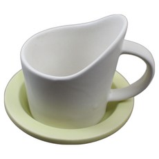 Dalsogum 陶瓷把手杯套 + 杯墊套組, 1套, 白色 + 綠色