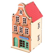 YoungModeler 英工房 迷你桃樂絲 DIY 木質模型 立體拼圖, 1個, 混合色