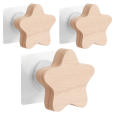 小麥購物 實木掛鉤, 星星, 3個