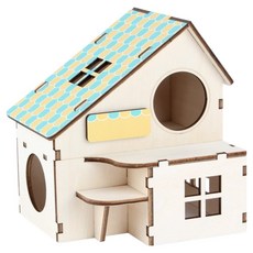 YoungModeler 英工房 倉鼠雙層小屋 DIY 木製模型立體拼圖, 1個, 13件, 混合色