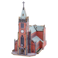 영공방 미니 명동대성당 DIY 우드모형 입체퍼즐, 혼합색상, 63피스, 1개