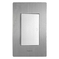 Legrand 羅格朗 Tabian Deco鋁製1格開關 簡單鎂髮絲紋, 1個