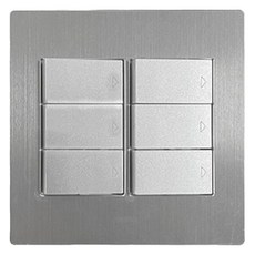 Legrand 羅格朗 Tabian Deco鋁製6格開關 簡單鎂髮絲紋, 1個