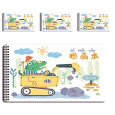 空白繪畫本 工程車Set 素描紙材質 28.5x19.2x0.7cm, 4本, 30張, 28.5 x 19.2cm