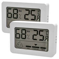 小麥購物 迷你笑臉溫濕度計 G805 25g, 2個, 白色
