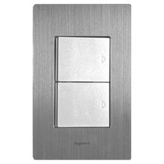Legrand 羅格朗 Tabian Deco鋁製2格開關 簡單鎂髮絲紋, 1個