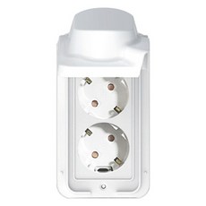 Legrand 羅格朗 Taviang 防水直立式 45度防滴型 Simple 2孔嵌入式插座 白色, 1個