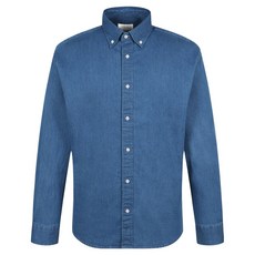 CAMEMBERT 男士合身彈性丹寧休閒襯衫