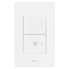 Legrand 羅格朗 Tabian裝飾壓克力2格開關 FAN Simple 牛奶白珍珠, 1個