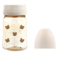 hibee 幼兒用EIGHTVENT PPSU無奶嘴奶瓶 170ml, 嘟嘴小熊(沙米色), 1個