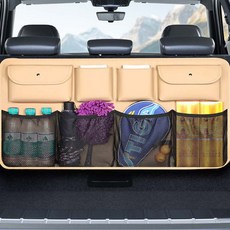 CRONICLE SUV通用 超簡易後車廂縫隙空間利用網狀收納袋, 米色