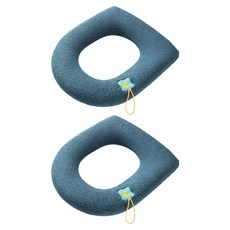 폭신한 니트 변기시트, 청록색, 2개