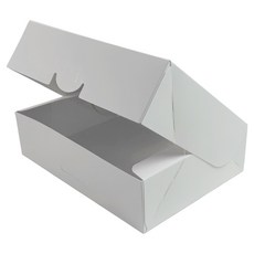 掀蓋式長方形一鍵式盒 中 24 x 18 x 7 cm, 白色, 25個