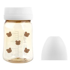 hibee 嬰兒用 8-vent PPSU 無奶嘴奶瓶, 胖頰熊 白色, 1個, 170ml