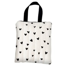 嬰兒愛心棉質絎縫尿布收納手提包, 愛心白色