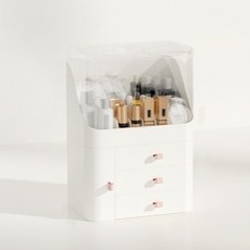 레드케비넷 걸즈 클래식 손잡이 갈끔 대용량 화장품정리함 HR773, 화이트, 1개