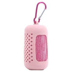 Mass 生活好物 便攜吸水速乾運動毛巾 登山露營烤肉冷感戶外 附收納盒, 粉紅色, 1條