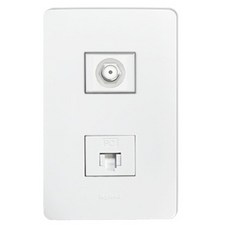 Legrand 羅格朗 TAVIAN CATV 8P 2孔 Simple 嵌入式插座 白色, 1個