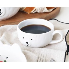 北極熊咖啡杯 早午餐居家咖啡杯, 白色, 1個