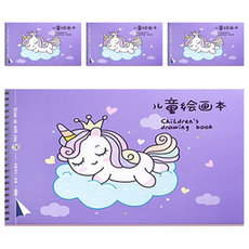 空白繪畫本 285 x 192 x 7mm 獨角獸, 4本, A4, 30張