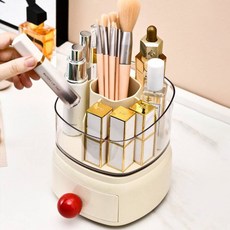 레드케비넷 회전식 다용도 화장품 브러쉬정리함 HR769, A타입크림, 1개