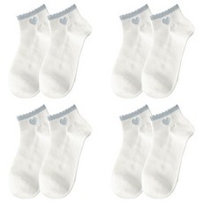 소니오 여성용 하트 레이스 발목 양말 4켤레 세트