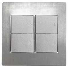 Legrand 羅格朗 TAVIE & DECO 鋁製四聯開關 Simple 鎂金屬髮絲紋, 1個