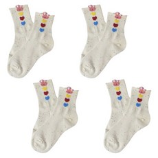 소니오 여성용 러블리 도트 패션 양말 4켤레 세트