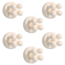 블럭마트 접착식 다용도 실리콘 칫솔 면도기걸이, 화이트, 6개