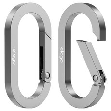 엘라고 플랫 카라비너, 실버, 2개