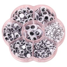 美好生活 DIY 自黏式活動眼睛貼紙 多種眼睛立體遊戲材料手作套組, 1套, 黑白