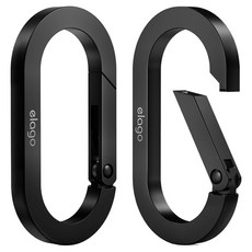 엘라고 플랫 카라비너, 블랙, 2개