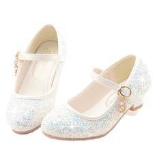 베베마루 여아용 파스텔 돌가루 굽 구두 9470