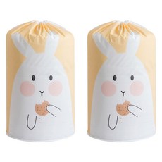 withWIN PEVA 옷 의류 이불 보관주머니, 옐로우토끼, 2개