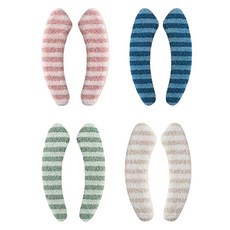 PEONIST 條紋黏貼式馬桶坐墊套 雙邊4件組, 藍色, 粉紅色, 米色, 綠色, 1套