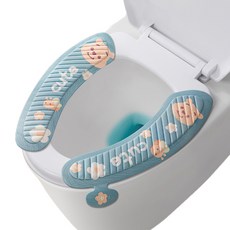 PEONIST 壓花黏貼式馬桶坐墊, 藍色, 2個