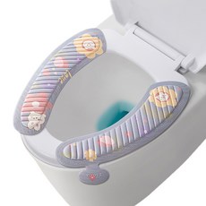 PEONIST 壓花黏貼式馬桶坐墊, 灰色, 2個