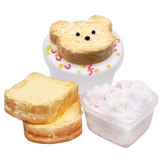 ARTNISM 溫暖雙人組 水果熊史萊姆 120ml + 雲朵沙 100ml + 黏土 3入 套組, 1套, 混色