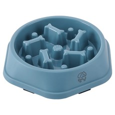 멍냥 반려동물 급체 방지 식기, 블루, 1개