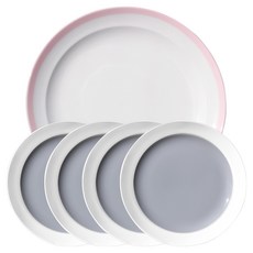 한국도자기 본차이나 홈 뷔페 접시, 쿠잉, 1세트, 접시 16.5cm 4p + 27cm